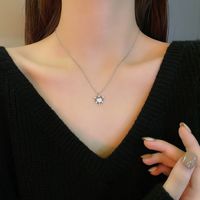 Elegant Lady Geometric Heart Shape Bow Knot Titanium Steel Copper Plating Inlay Zircon Pendant Necklace main image 3