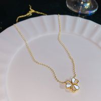 Sweet Heart Shape Crown Bow Knot Titanium Steel Copper Inlay Zircon Pendant Necklace sku image 30