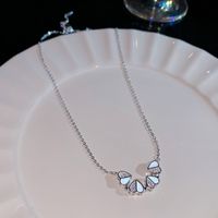 Sweet Heart Shape Crown Bow Knot Titanium Steel Copper Inlay Zircon Pendant Necklace sku image 35