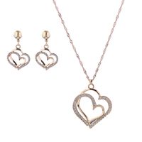 Elegant Luxurious Heart Shape Alloy Inlay Rhinestones Women's Earrings Necklace main image 2