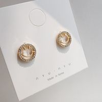 1 Pair Elegant Lady Geometric Heart Shape Inlay Alloy Artificial Rhinestones Artificial Pearls Drop Earrings sku image 10