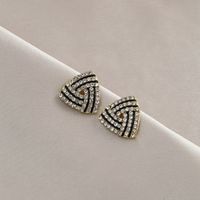 1 Pair Elegant Lady Geometric Heart Shape Inlay Alloy Artificial Rhinestones Artificial Pearls Drop Earrings sku image 18