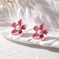 1 Pair Elegant Pastoral Simple Style Petal Alloy Gold Plated Ear Studs main image 2