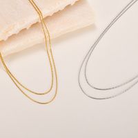 304 Stainless Steel IG Style Simple Style Layered Solid Color Layered Necklaces main image 1