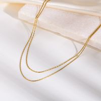 304 Stainless Steel IG Style Simple Style Layered Solid Color Layered Necklaces main image 6