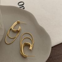 1 Pair Vintage Style Korean Style Solid Color Chain Alloy Drop Earrings main image 5