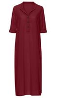 امرأة قميص فستان غير رسمي رفض كم طويل اللون الصامد فستان طويل ماكسي اليومي main image 3