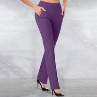 Women's Office Business Solid Color Full Length Pocket Dress Pants main image 4
