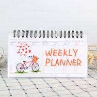 Cartoon Tearable Weekly Plan Schedule Book Student Portable Coil Flip-up Notepad 4 Options sku image 4