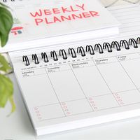 Cartoon Tearable Weekly Plan Schedule Book Student Portable Coil Flip-up Notepad 4 Options main image 4