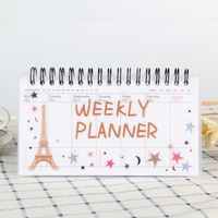 Cartoon Tearable Weekly Plan Schedule Book Student Portable Coil Flip-up Notepad 4 Options sku image 3