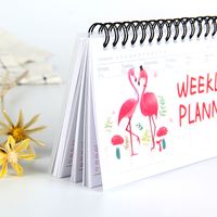 Cartoon Tearable Weekly Plan Schedule Book Student Portable Coil Flip-up Notepad 4 Options main image 2