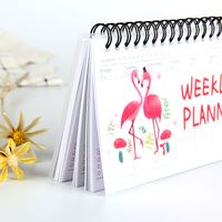 Dessin Animé Tearable Hebdomadaire Plan Calendrier Livre Étudiant Portable Bobine Flip-up Bloc-notes 4 Options main image 2