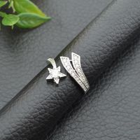 Sweet Star Copper Plating Inlay Zircon Open Rings main image 5
