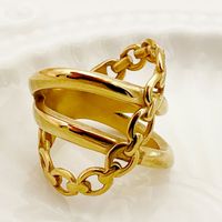 304 Stainless Steel 14K Gold Plated Classic Style Streetwear Plating Geometric Rings main image 1