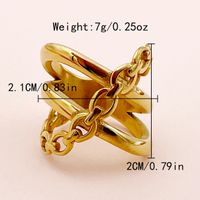 304 Stainless Steel 14K Gold Plated Classic Style Streetwear Plating Geometric Rings main image 2