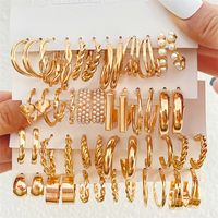 1 Set Simple Style Solid Color Inlay Alloy Gem Drop Earrings main image 1