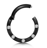 Streetwear Round Stainless Steel Plating Inlay Zircon Nose Ring sku image 4
