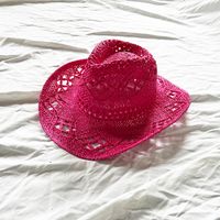 Unisex Simple Style Solid Color Hollow Out Crimping Straw Hat sku image 6