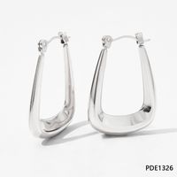 1 Pair Simple Style C Shape U Shape Stripe 304 Stainless Steel 16K Gold Plated White Gold Plated Gold Plated Earrings sku image 1