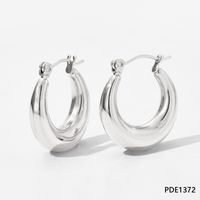 1 Pair Simple Style C Shape U Shape Stripe 304 Stainless Steel 16K Gold Plated White Gold Plated Gold Plated Earrings sku image 2
