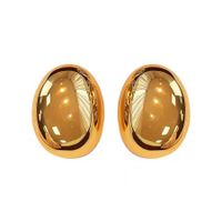 1 Pair Hip-Hop Retro Oval Plating Alloy 18K Gold Plated Ear Studs main image 2