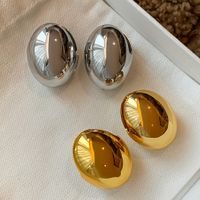 1 Pair Hip-Hop Retro Oval Plating Alloy 18K Gold Plated Ear Studs main image 1