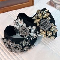 Baroque Style Water Droplets Flower Alloy Rhinestone Hair Band main image 4