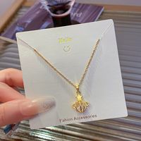 304 Stainless Steel Copper 18K Gold Plated Romantic Simple Style Plating Hollow Out Inlay Star Planet Zircon Pendant Necklace main image 5