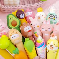 Cute Cartoon Decompression Pen Gel Pen Student Studying Stationery Pinch Lewang Red Decompression Pen Children Gift Wholesale main image 5