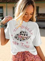 Women's T-shirt Short Sleeve T-shirts Printing Casual Letter Hat main image 4