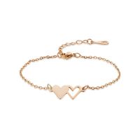 Fairy Style Heart Shape Stainless Steel Polishing Plating Rose Gold Plated Bracelets main image 3