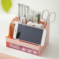 Ins Desktop Storage Box Drawer Student Stationery Creative Office Gift Dresser Storage Bucket Plastic Pen Holder main image 4