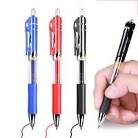 Office Supplies Press Gel Pen Student Stationery Ball Pen Carbon Black Blue Red School Supplies Large Capacity Signature Pen main image 3