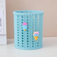 Creative Cute Cartoon Rattan-like Pen Holder Student Stationery Sundries Desktop Finishing Girl Makeup Brush Storage Bucket Wholesale sku image 16