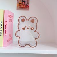 Creative Cartoon Student Desktop Pen Holder Soft And Adorable Bear And Rabbit Multifunctional Office Stationery Acrylic Transparent Storage Container sku image 20