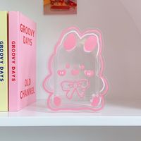 Creative Cartoon Student Desktop Pen Holder Soft And Adorable Bear And Rabbit Multifunctional Office Stationery Acrylic Transparent Storage Container sku image 21