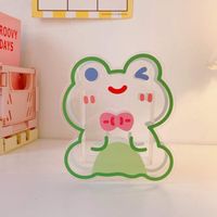 Creative Cartoon Student Desktop Pen Holder Soft And Adorable Bear And Rabbit Multifunctional Office Stationery Acrylic Transparent Storage Container sku image 9