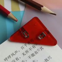 Transparent Triangle Clip Stationery Office Wholesale Binder Clip Acrylic Pp Clip Book Clip Anti-roll File Long Tail Clip sku image 12