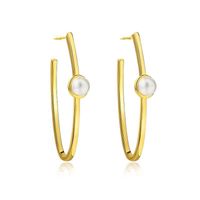 1 Paire Style Vintage Rond Incruster Alliage Perles Artificielles Boucles D'oreilles main image 4