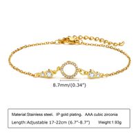 IG Style Korean Style Round Heart Shape Flower 304 Stainless Steel 18K Gold Plated Zircon Bracelets In Bulk sku image 6