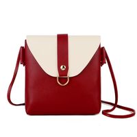 Women's Medium Pu Leather Solid Color Basic Square Flip Cover Crossbody Bag main image 4
