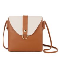 Women's Medium Pu Leather Solid Color Basic Square Flip Cover Crossbody Bag sku image 4
