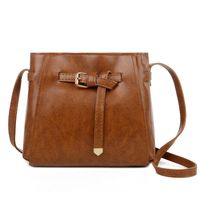 Women's Medium Pu Leather Solid Color Vintage Style Square Zipper Crossbody Bag main image 2