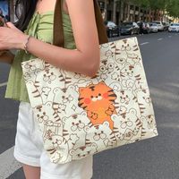 Women's Large Spring&summer Canvas Streetwear Shoulder Bag Canvas Bag sku image 6