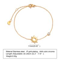 IG Style Korean Style Round Heart Shape Flower 304 Stainless Steel 18K Gold Plated Zircon Bracelets In Bulk sku image 8