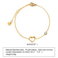 IG Style Korean Style Round Heart Shape Flower 304 Stainless Steel 18K Gold Plated Zircon Bracelets In Bulk sku image 7