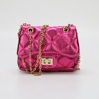 Women's Small Pu Leather Solid Color Streetwear Square Lock Clasp Crossbody Bag sku image 7