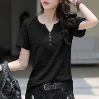 Women's T-shirt Short Sleeve T-shirts Casual Solid Color main image 1