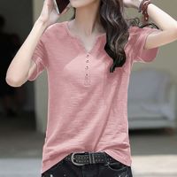 Women's T-shirt Short Sleeve T-shirts Casual Solid Color main image 2